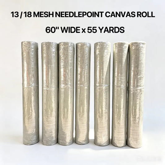 Mono Deluxe Needlepoint Canvas Roll 60" x 55 Yards - 13/18 Mesh Premium Cotton Canvas