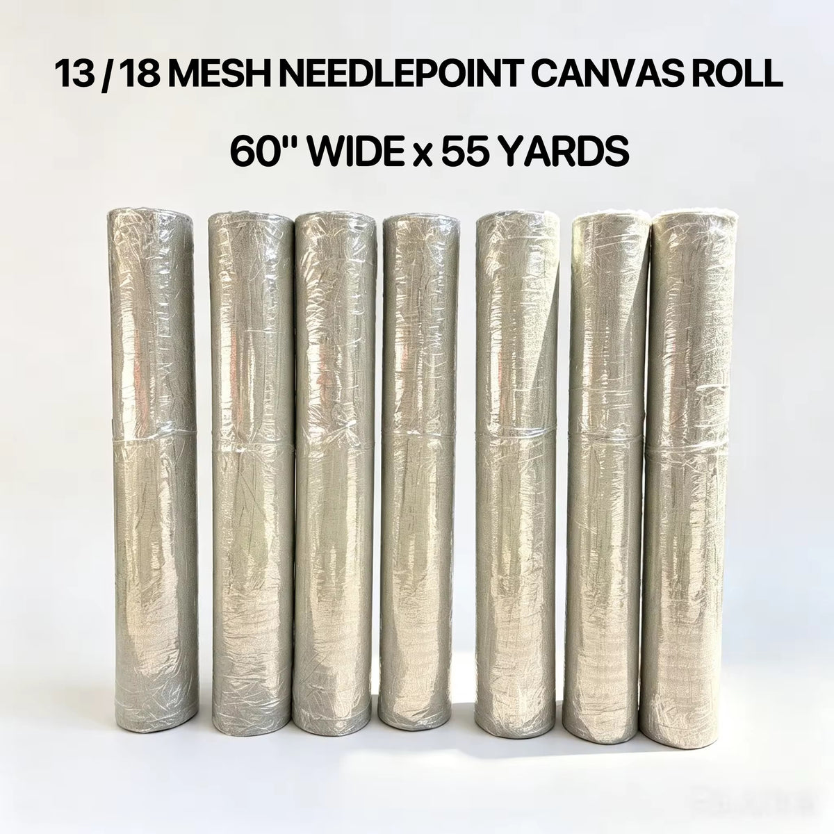 Mono Deluxe Needlepoint Canvas Roll 60" x 55 Yards - 13/18 Mesh Premium Cotton Canvas